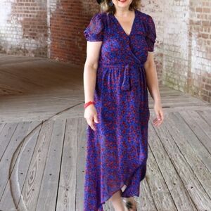 Disney Snow White And The Seven Dwarfs Faux Wrap Dress Floral Size Small X25